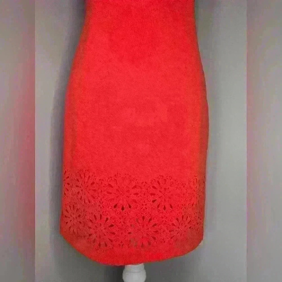 NWT Banana Republic Blood Orange Lazer Cut Hem Cocktail Dress - Picture 5 of 11